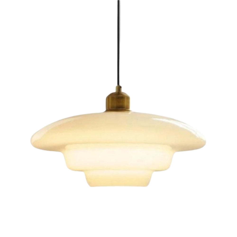 Lampada da soffitto in vetro opalino Art Déco per sala da pranzo